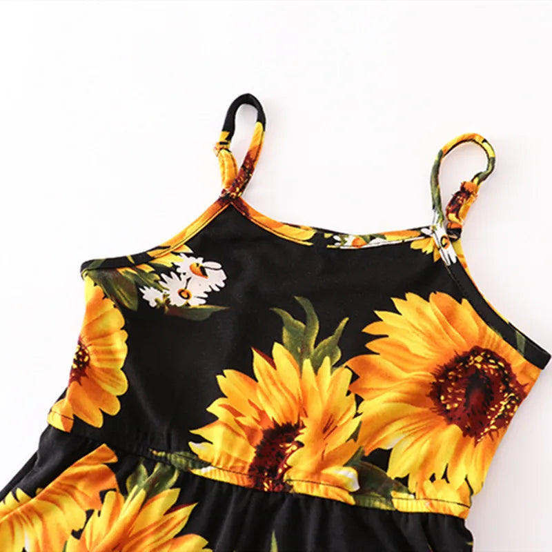 Mother Daughter Dress Summer Children's Clothing Beach Girls Dresses Vestido Baby Romper Family Matching Outfits Women Jumpsuit