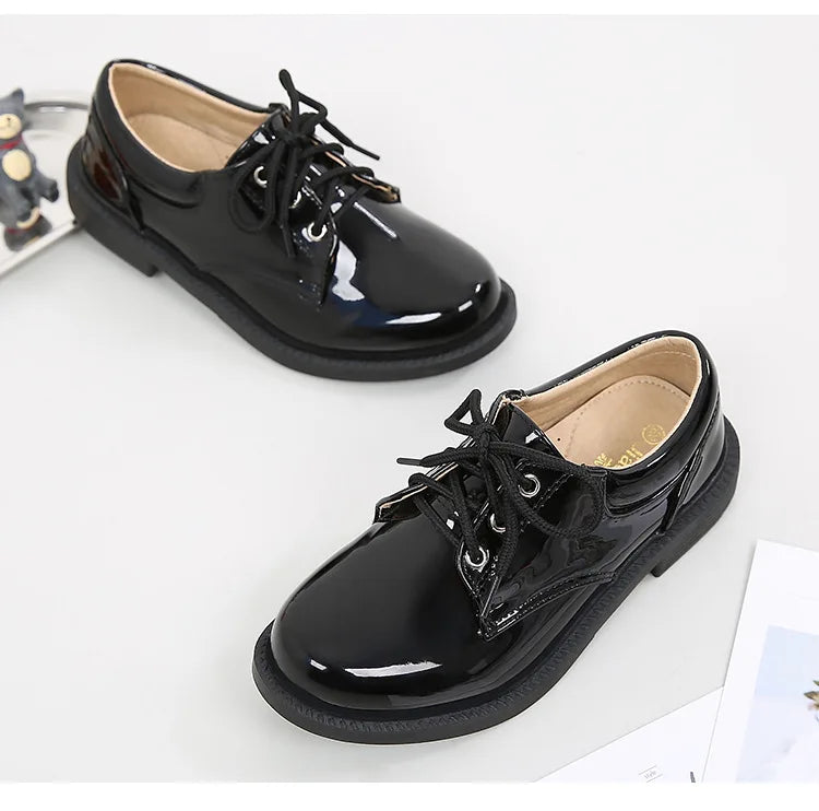 New Big Kids Loafers Boys Patent Leather Shoes Adult British Style Dress Shoes Men Casual Versatile Shoes Soft Sole Comfortable