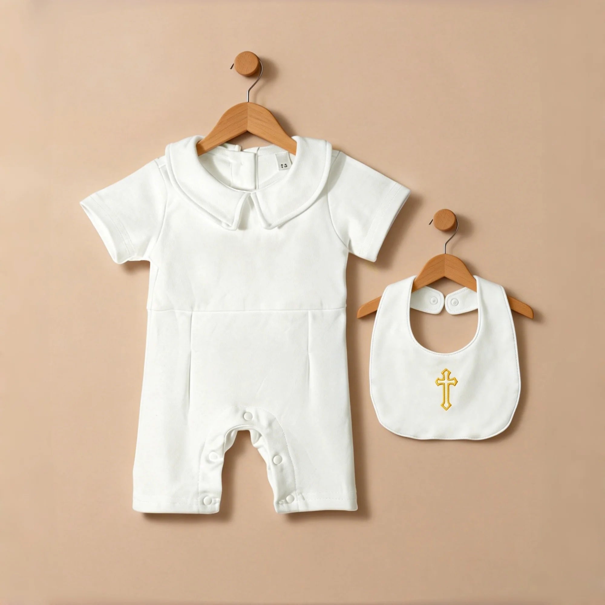 Baptism Clothes for Infant Boys Girls Soft Cotton Bodysuit 3-24 Months Baby First Christening Outfit Summer Toddler Suit