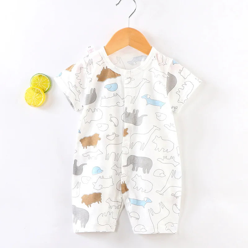 New Baby Newborn Clothes Baby Short-sleeved Jumpsuit 0-2 Years Old Boys Girls Romper Children Wrapping Clothes
