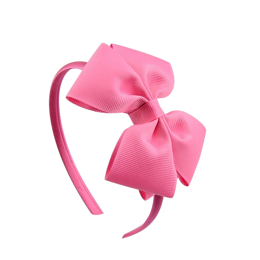 1 Piece Ribbon Handmade Hair Bows Hairbands for Baby Girls 20 Colors Cute Bowknot Solid Color Headband Headwear Hair Accessories