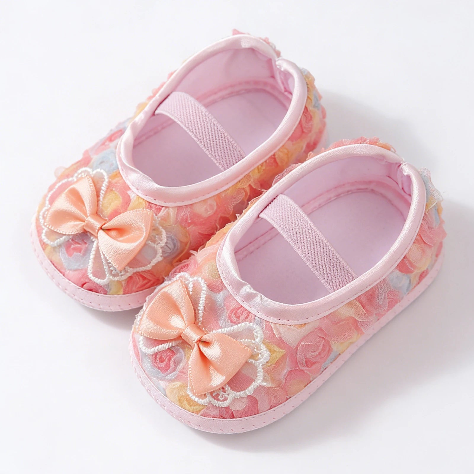 0-12months Baby Girls Shoes Soft First Walking Shoes  for infant girls Lace Bow Decorated Princess Shoes