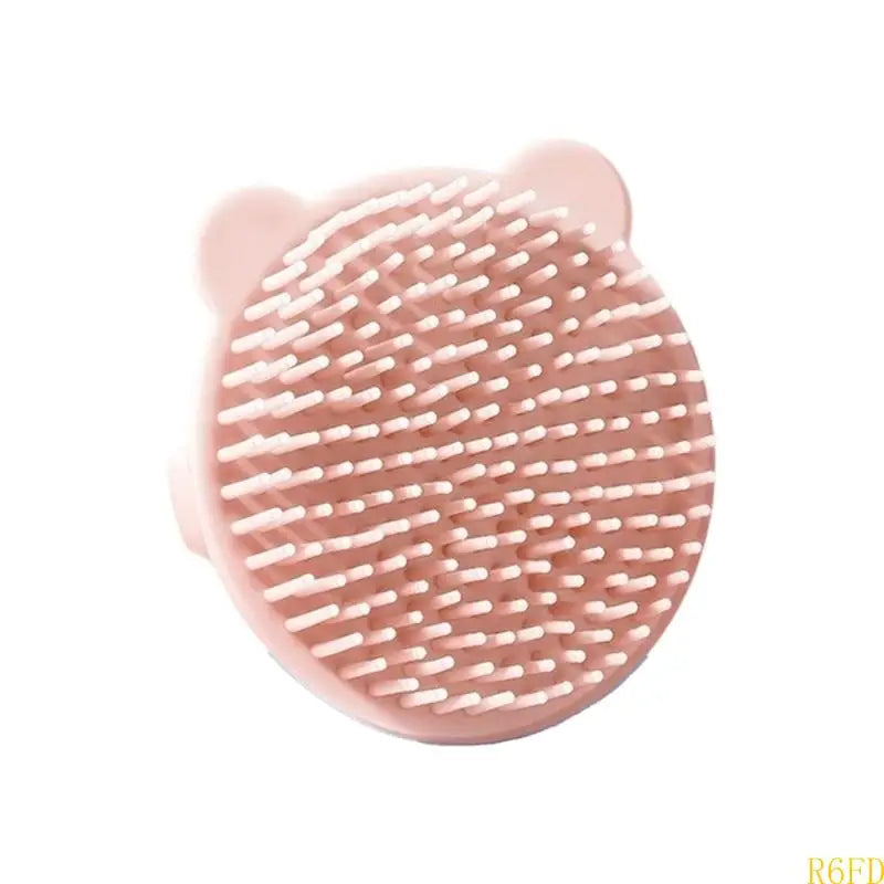 Soft Silicone Baby Hair Brush with Gentle Bristles for Infant Scalp Massage and Bath Time Comfort Lovely Bear Design
