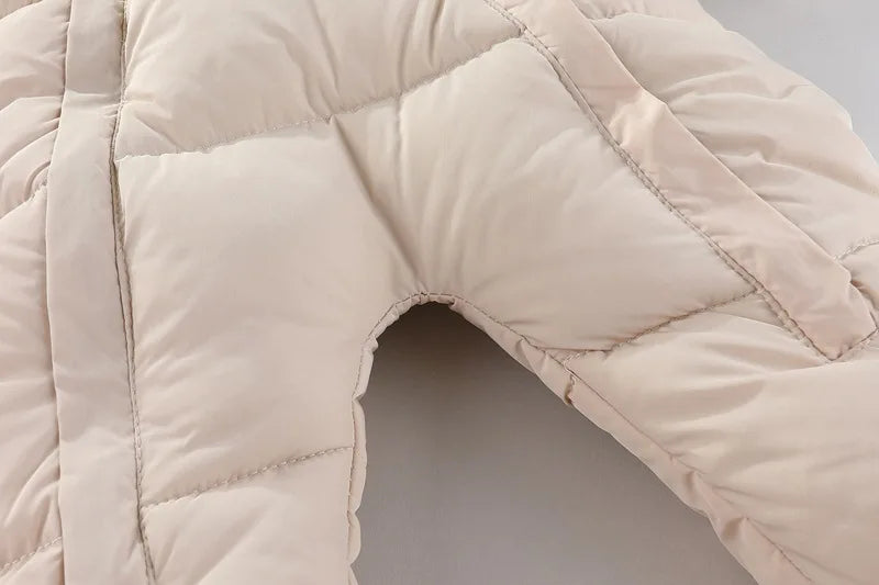 Winter Newborn Baby Girl Clothes Thicken Baby Romper With Gloves Warm Baby Jumpsuit Hooded Plus Velvet Children's Clothing 0-18M