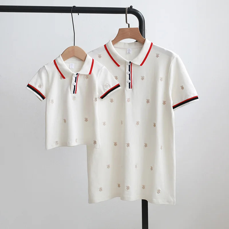 Mother Daughter Dresses Dad Son Shirts Father Baby Outfits for Family Matching Clothes Mom and Daughter Dress Sister Brother Set