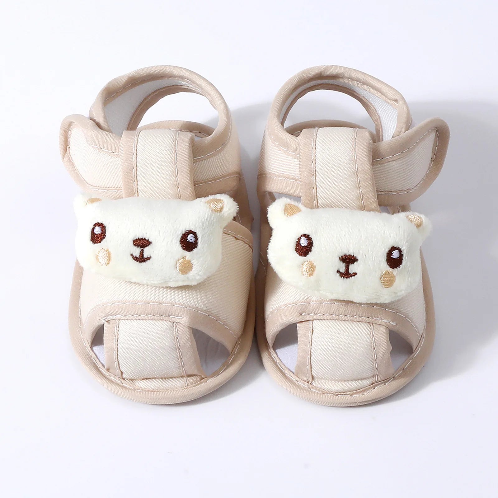 Summer New Toddler Sandals Cute Cartoon Bear Newborn Prewalker Cotton Sandal Soft Baby Girl Non-slip Sole Infant First Walkers
