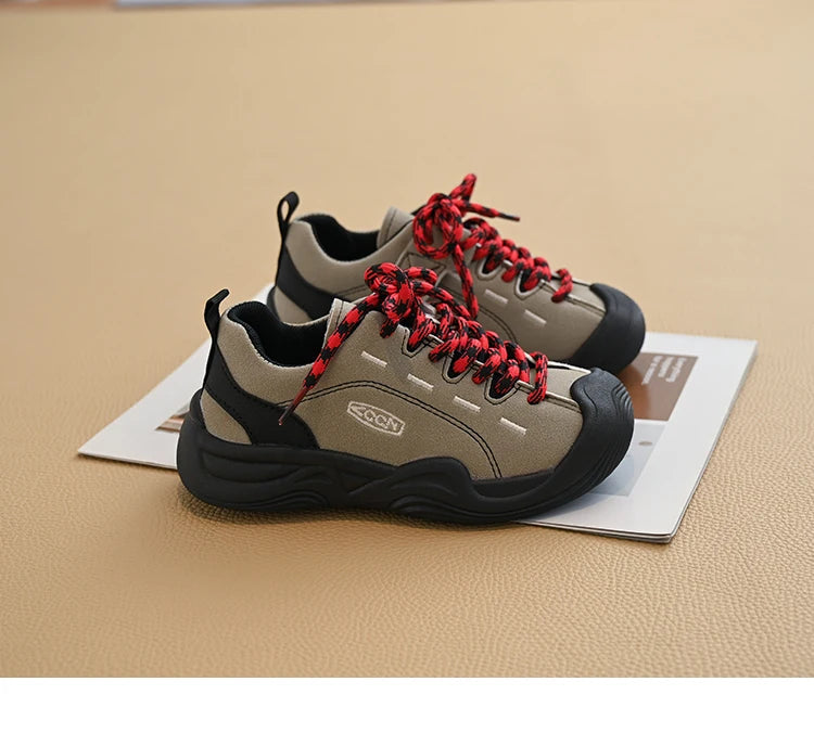 Baby Girls Boys Genuine Leather Sneakers Autumn Kids Casual Shoes Non-slip Soft Sole Infant Toddler Shoes Children Hiking Shoes
