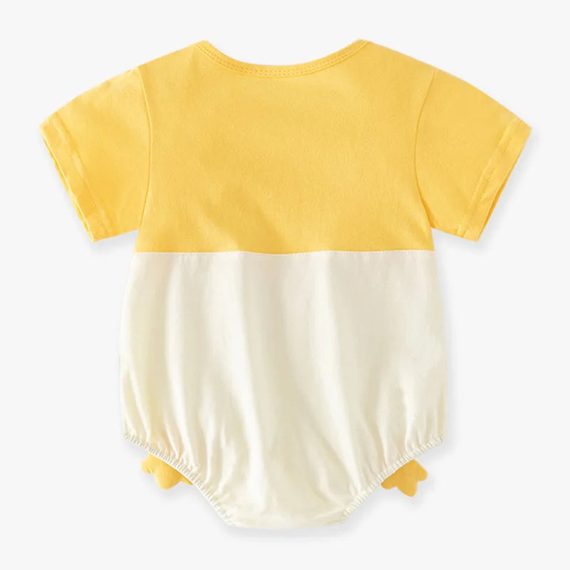 Somenie Unisex Baby Summer Short-Sleeve Onesie Clothing Boys Girls Cute Cartoon Duck Romper Infants Outerwear Trend 3-6-9-12M