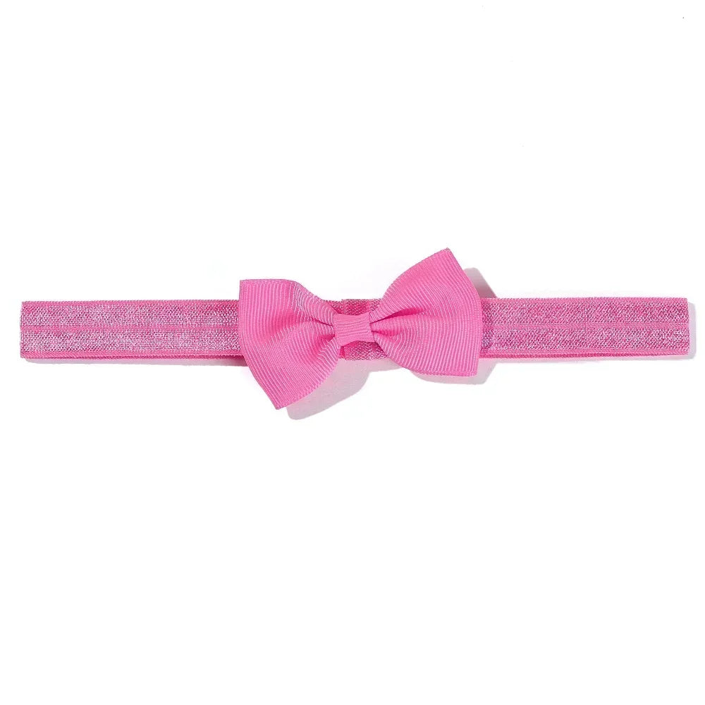 1pcs Baby Bows Head Band Elastic Ribbon Hair Band Infant Headwear Solid Color Headband Babe Casual Head Accessories Wholesale