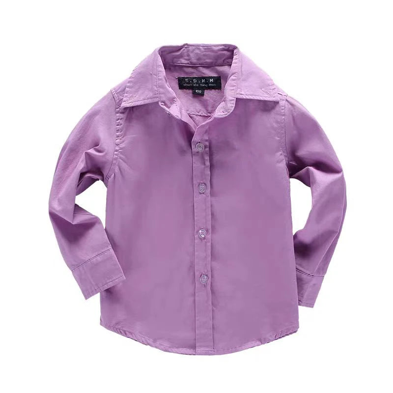 Jungen Kleidung Hemden Herbst Langarm Stickerei Kleines Pferd Muster Kinder Oberteile Geburtstagsparty Kinderhemd Schuluniform