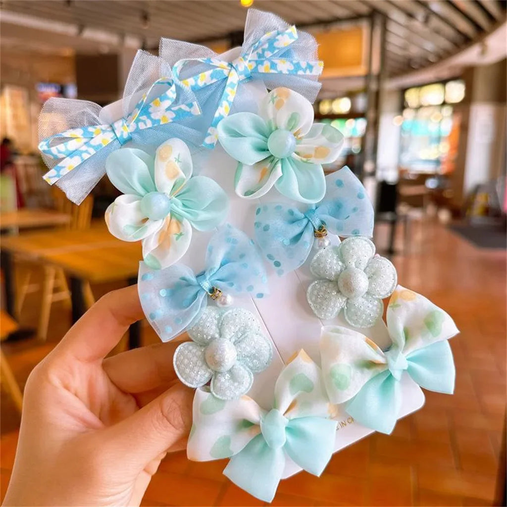 10er-Set süße Schleifen Baby-Haarspangen Spitze Blumen Kinder Mädchen Haarnadeln Haarschmuck Baby BB Clip Geschenke