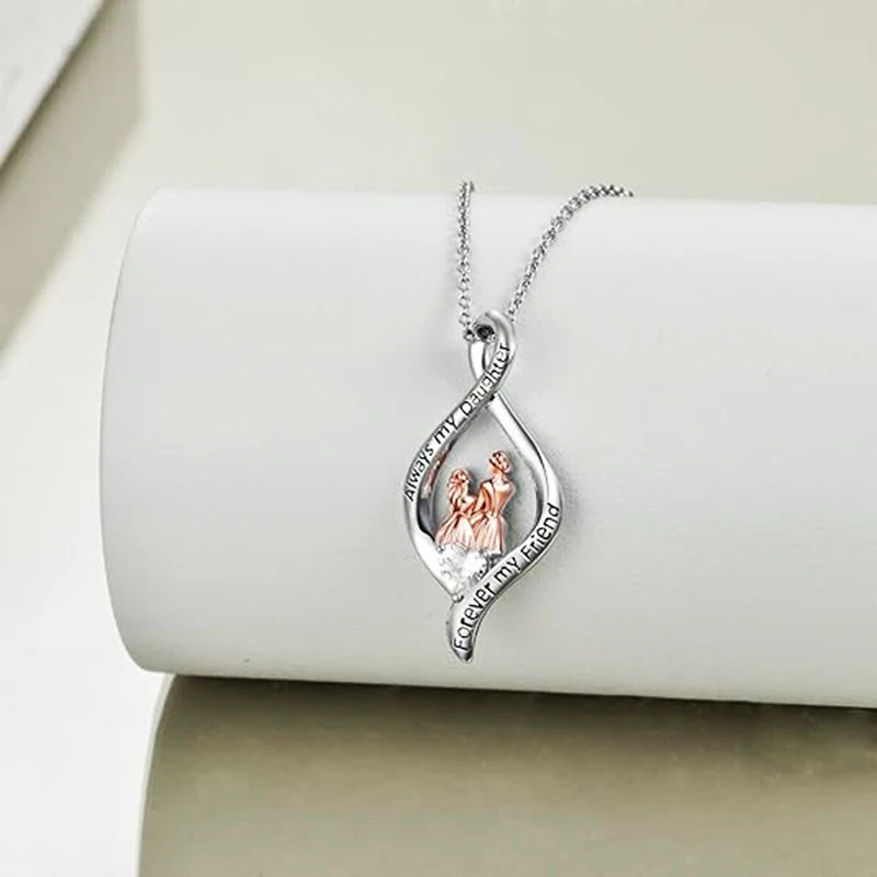 Mother and Daughter Infinity Pendant Necklace Always My Daughter Forever My Friend Necklace Birthday Gifts