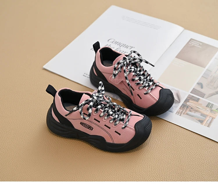 Baby Girls Boys Genuine Leather Sneakers Autumn Kids Casual Shoes Non-slip Soft Sole Infant Toddler Shoes Children Hiking Shoes