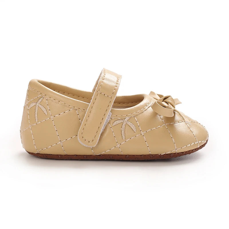 0-18M Baby Girl Leather Shoes New Spring And Autumn Bow Princess Shoes Baby Soft Sole Single Shoes Baby Walking Shoes