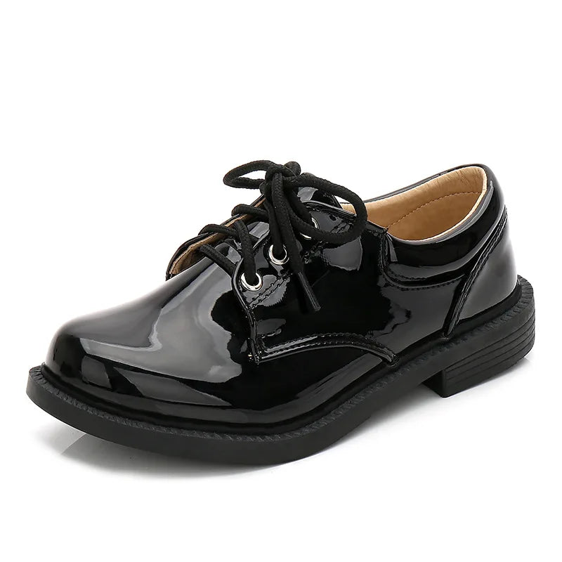 New Big Kids Loafers Boys Patent Leather Shoes Adult British Style Dress Shoes Men Casual Versatile Shoes Soft Sole Comfortable