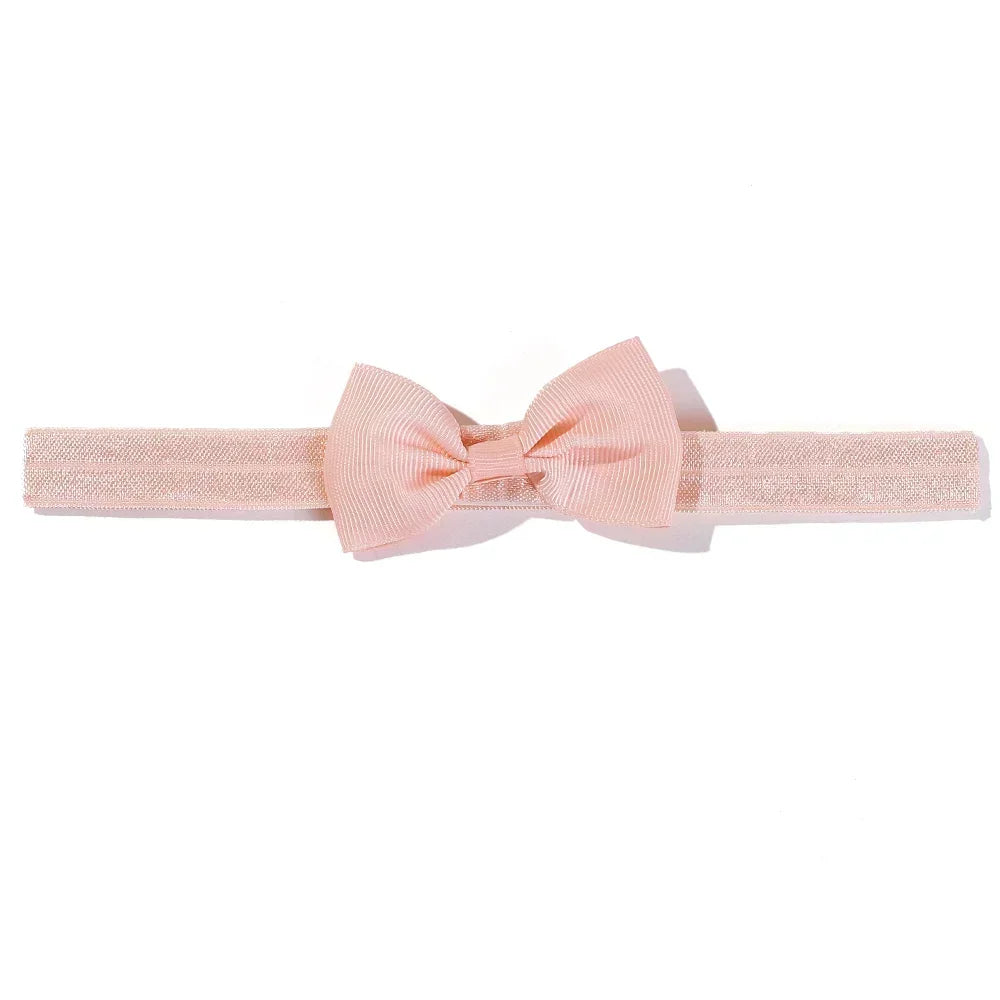 1pcs Baby Bows Head Band Elastic Ribbon Hair Band Infant Headwear Solid Color Headband Babe Casual Head Accessories Wholesale