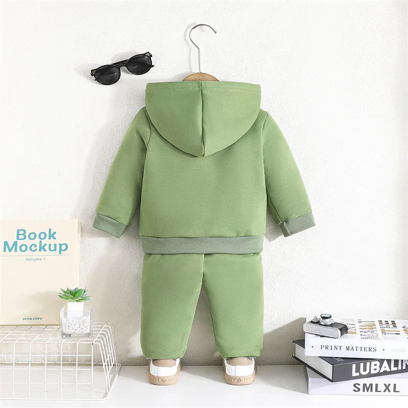 Babykleidung Sets für Jungen Frühling Herbst Freizeit Anzüge Kapuzenjacke Oberteile + Haremshosen 2-teiliges Set Jungen Kinder Trainingsanzug