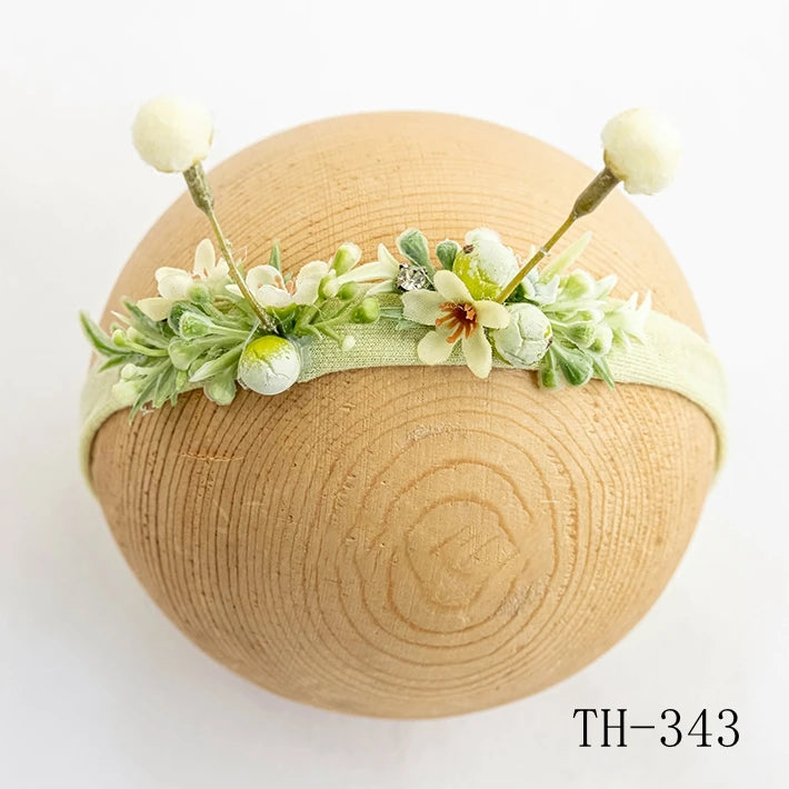 Newborn Headband for Photography Props Flower Baby Girl Tieback Flowers Pearl Wreath Newborn Photography Infant Hair Accessories