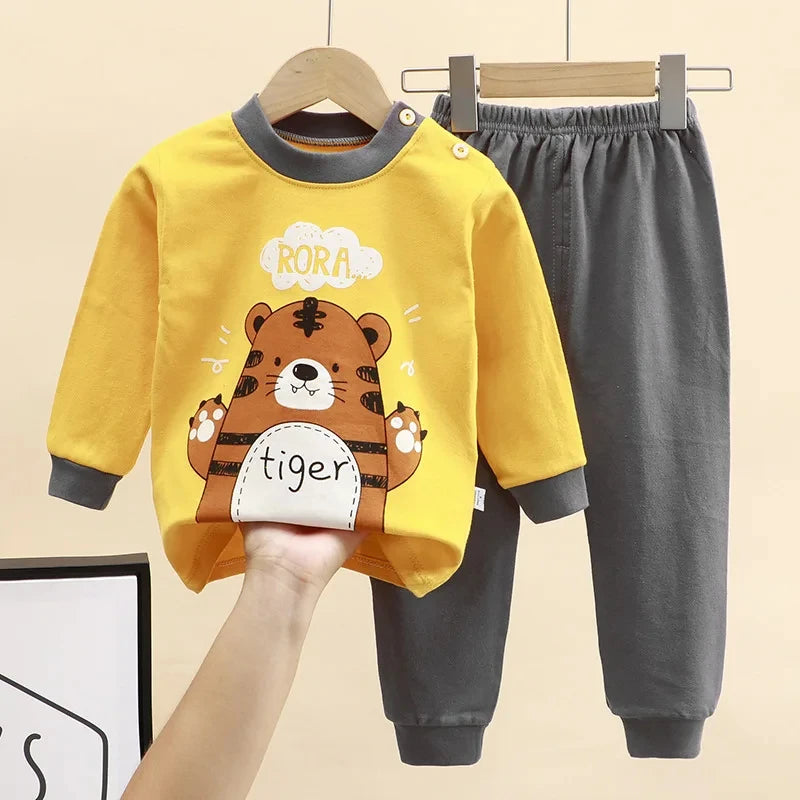 Baby Pure Cotton Clothing Children Autumn Clothes Pants Sets Home Clothes For Baby Infant Newborn Outfit Child New Set Pajamas