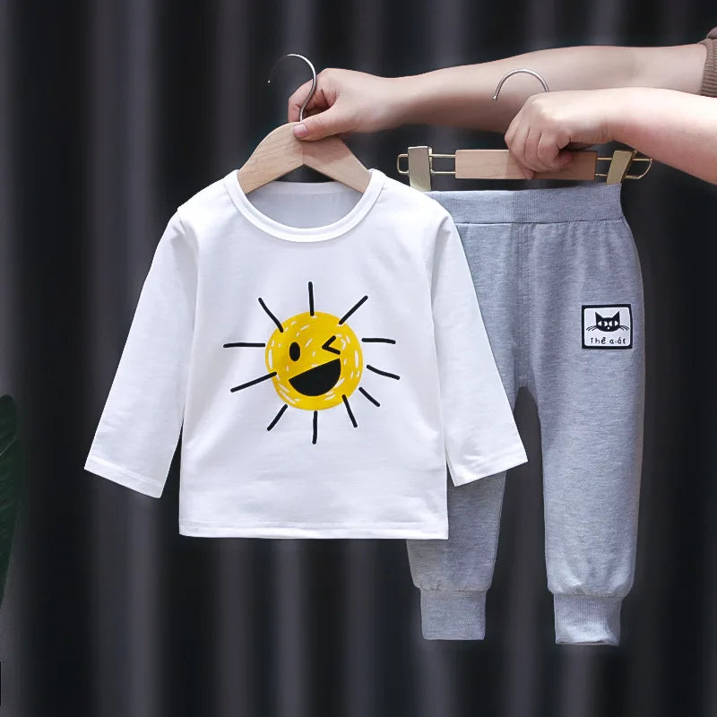Conjunto de ropa para bebés y niñas pequeñas, primavera, otoño, pana, dibujos animados, conjuntos de ropa para niños, chaquetas con capucha y pantalones, traje para niños de 0 a 5 años