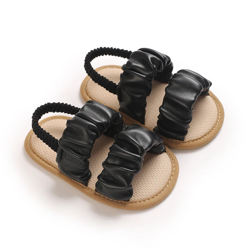 Solid Color Baby Sandals For Summer Soft Soled Non Slip Baby Walking Shoes For 0-18 Months Breathable And Anti Drop Shoes