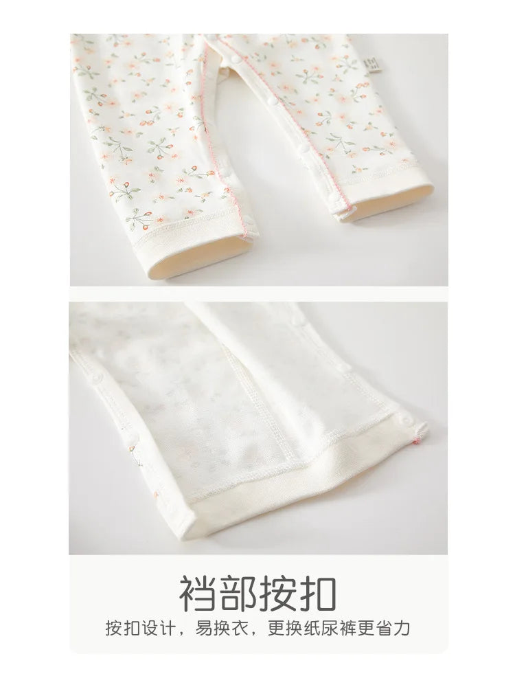 Bezaubernder Baby-Strampler für Frühling und Herbst, weicher Strampler aus reiner Baumwolle, Prinzessinnen- & Prinzen-Stil, perfekter Krabbelanzug für Babys.