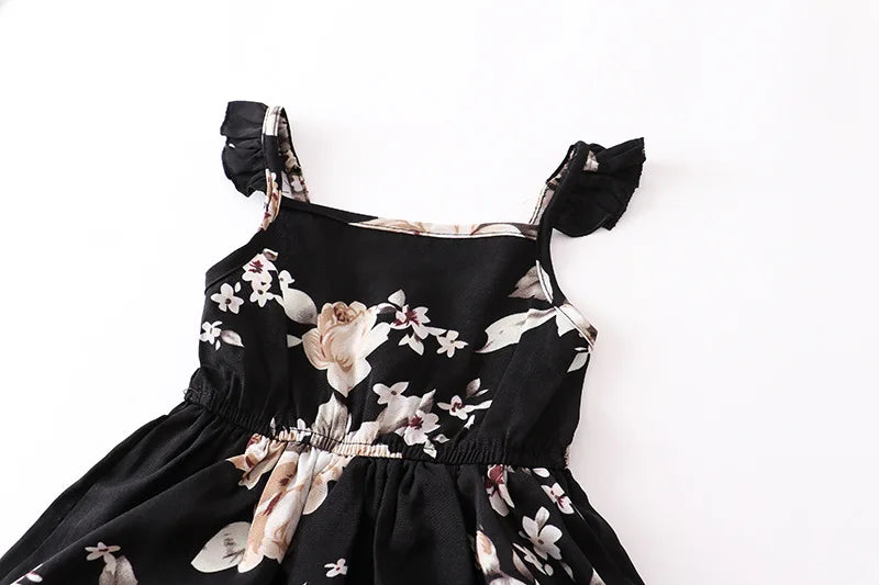 Mother Daughter Dress Summer Children's Clothing Beach Girls Dresses Vestido Baby Romper Family Matching Outfits Women Jumpsuit