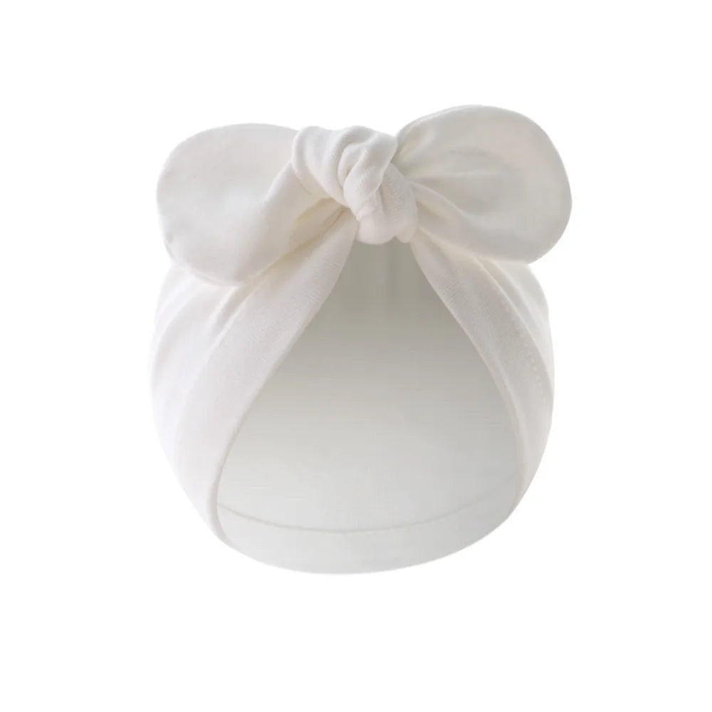 Baby Girls Boys Hat Cute Flower Knot Bunny Ears Hat Cotton Newborn Beanie Caps For Kids Toddler Infant Hair Accessories