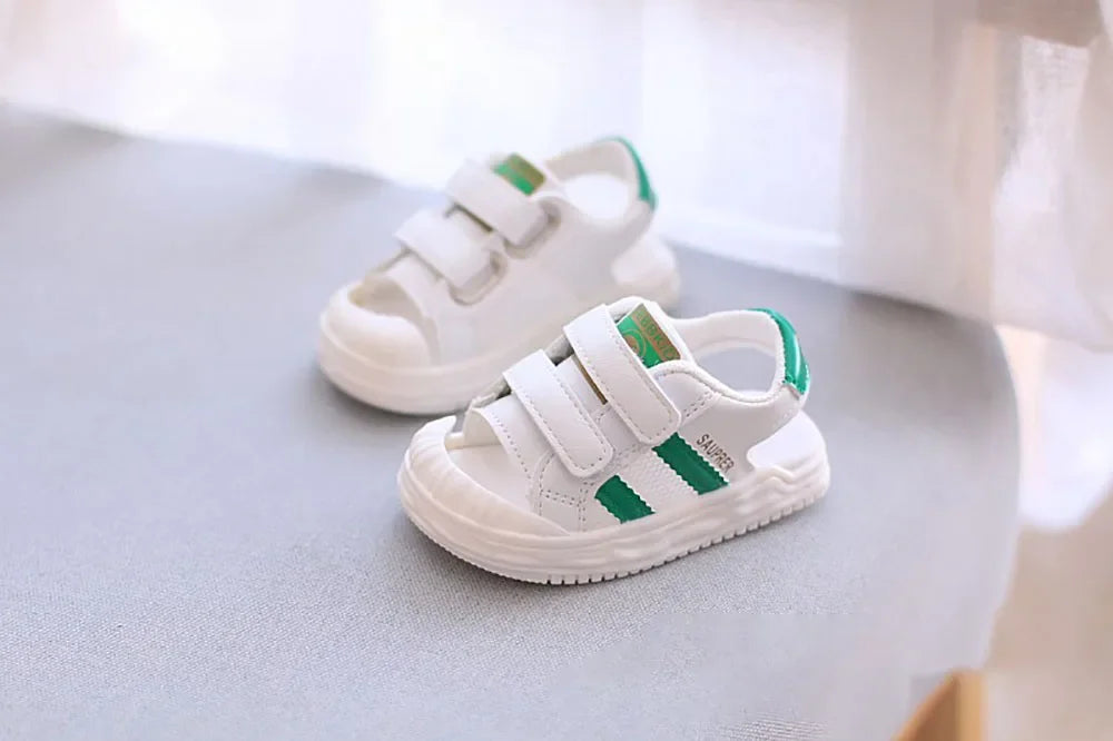 Fashion Baby Sandals Trendy Closed-Toe Sandals Children Toddler Walking Shoes Kids Outdoor Anti-Slip Soft and Comfortable Shoes