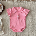 Babykleidung Baby Mädchen Body Sommer Kleidung Einfarbiger Strampler Weicher Freizeit-Overall für Neugeborene Kleidung