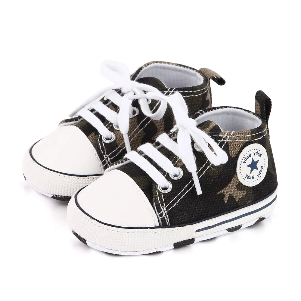 New Baby Shoes Boys Girls Classic Canvas Casual Sneakers Spring Newborn First Walker Toddler Soft Sole Non-Slip Walking Shoes