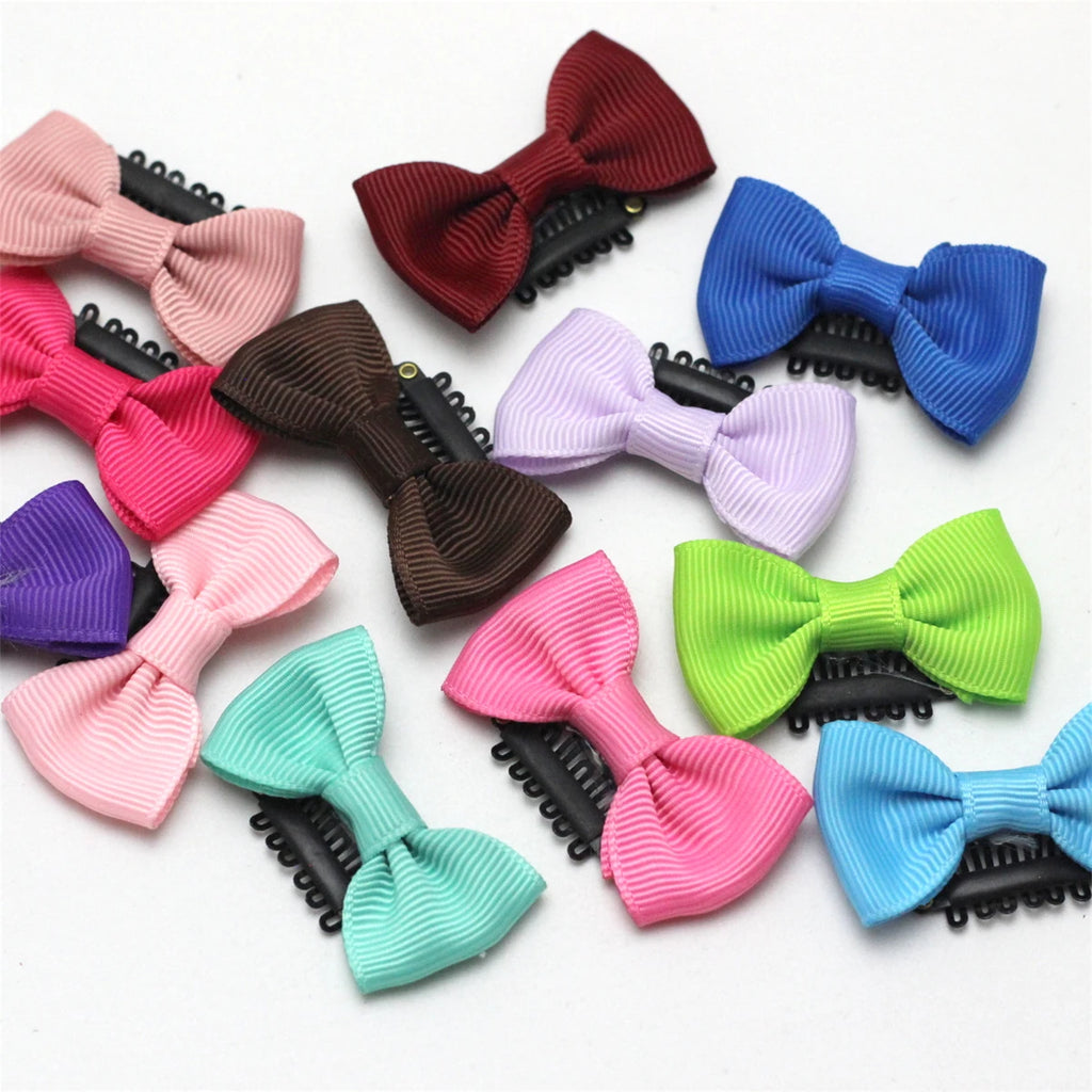 12 Stück/Packung Mädchen kleine Haarspange Baby Schleifen Haarnadeln Säugling Kinder Feine hauchdünne Babyhaar-Mini-Klammer Neugeborenen-Haarschleife