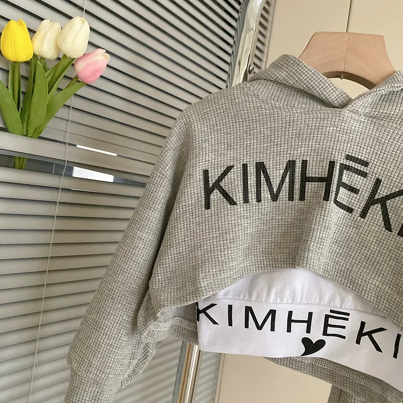 Children's Clothing Sets Letter Print Sweatshirt + Tank Top + Pants 3pcs Baby Girl Clothes for 2 To 7 Years Baby Girl Outfit Set