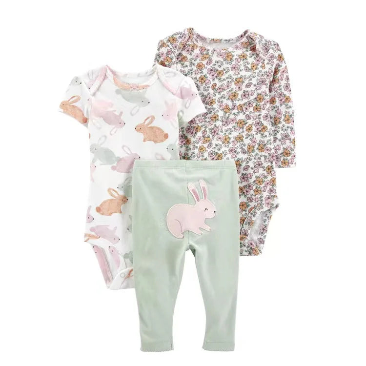 2025 Baby Mädchen Kleidung Herbst Frühling Neugeborenen Outfit Baumwoll-Body Oberteil und Hose Set Kinder Kleinkind Kleidung 6-24M