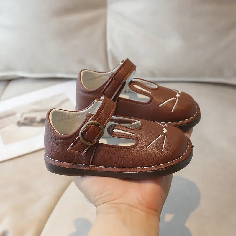2025 Children Leather Shoes for Girls Spring Autumn New Fashion Korean Style Soft Bottom Anti-slippery Versatile Baby Shoes
