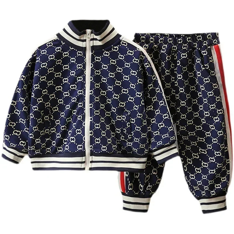 Conjuntos de ropa para niños primavera otoño moda infantil abrigos de algodón+pantalones 2 piezas chándales para bebés niños trajes deportivos niños pequeños 2-12