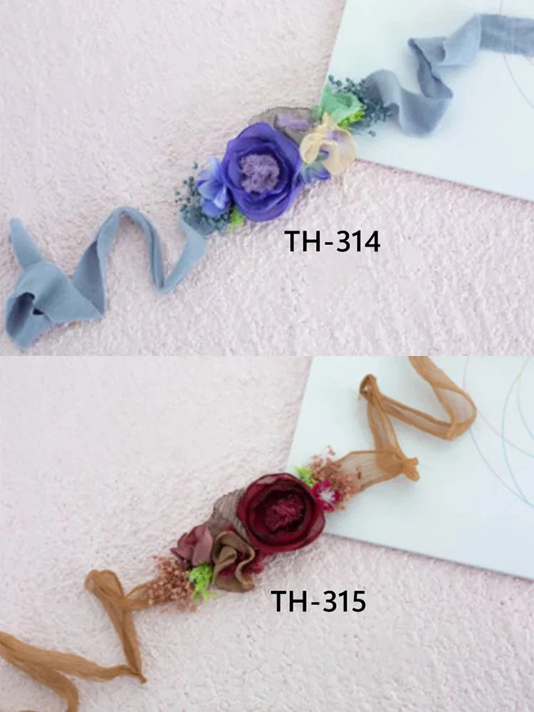 Baby Girl Headflower Headband Photography Props Handmade Adjustable Artificial Flower Headdress Studio Babies Photo Accessories