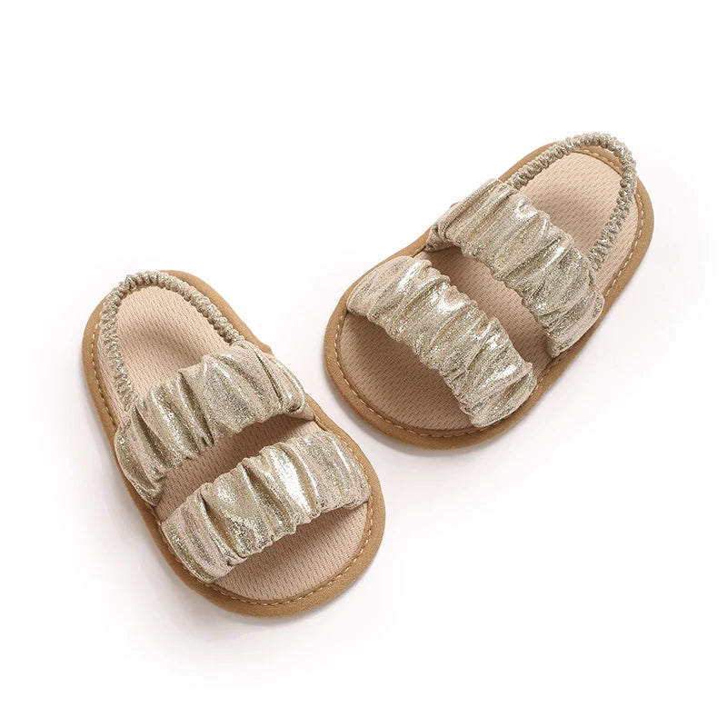 Solid Color Baby Sandals For Summer Soft Soled Non Slip Baby Walking Shoes For 0-18 Months Breathable And Anti Drop Shoes