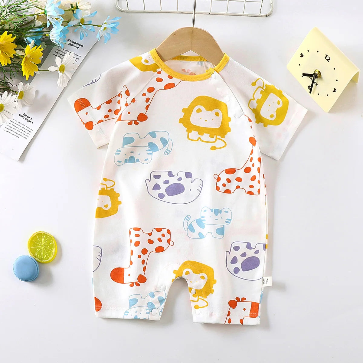Newborn Baby Clothing Boys Girls Baby Clothes item Cotton Bodysuit Summer Short Sleeve Romper Infant Toddler Sleepwear