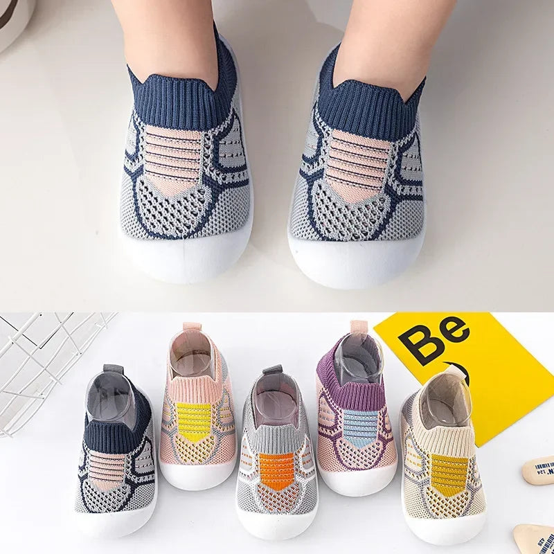 Baby Schuhe Anti-Rutsch Atmungsaktive Krabbelschuhe mit Gummisohle für Kinder Mädchen Jungen Mesh Schuhe Weiche Sohle Hausschuhe