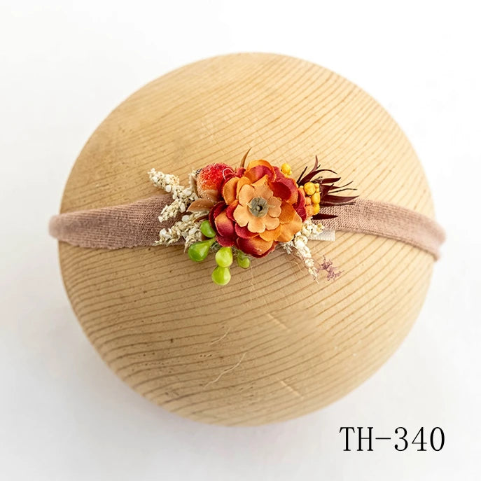 Newborn Headband for Photography Props Flower Baby Girl Tieback Flowers Pearl Wreath Newborn Photography Infant Hair Accessories