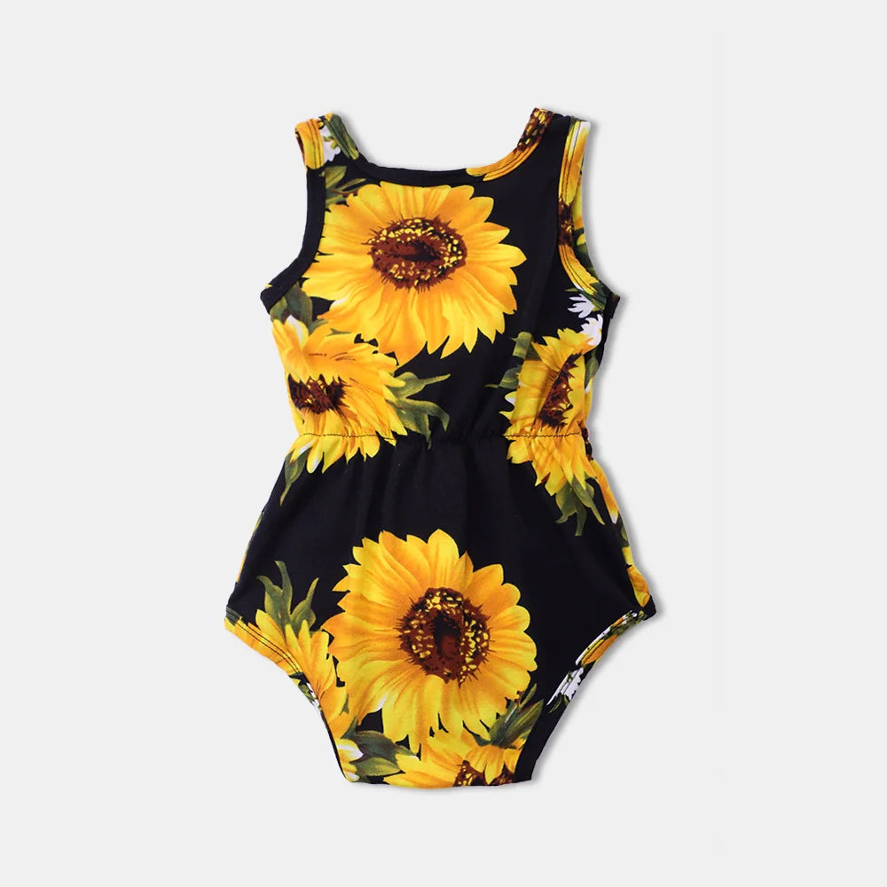 Mother Daughter Dress Summer Children's Clothing Beach Girls Dresses Vestido Baby Romper Family Matching Outfits Women Jumpsuit
