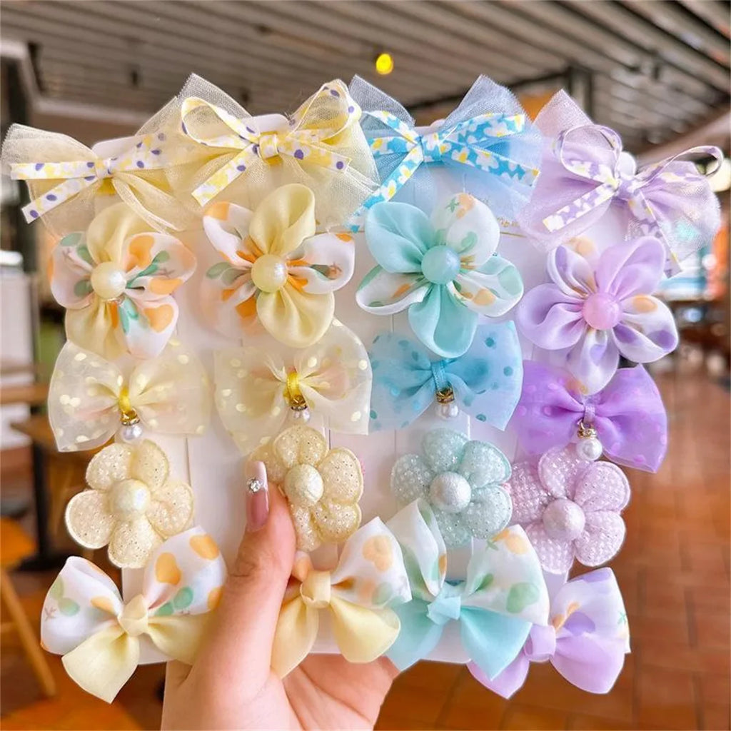 10er-Set süße Schleifen Baby-Haarspangen Spitze Blumen Kinder Mädchen Haarnadeln Haarschmuck Baby BB Clip Geschenke