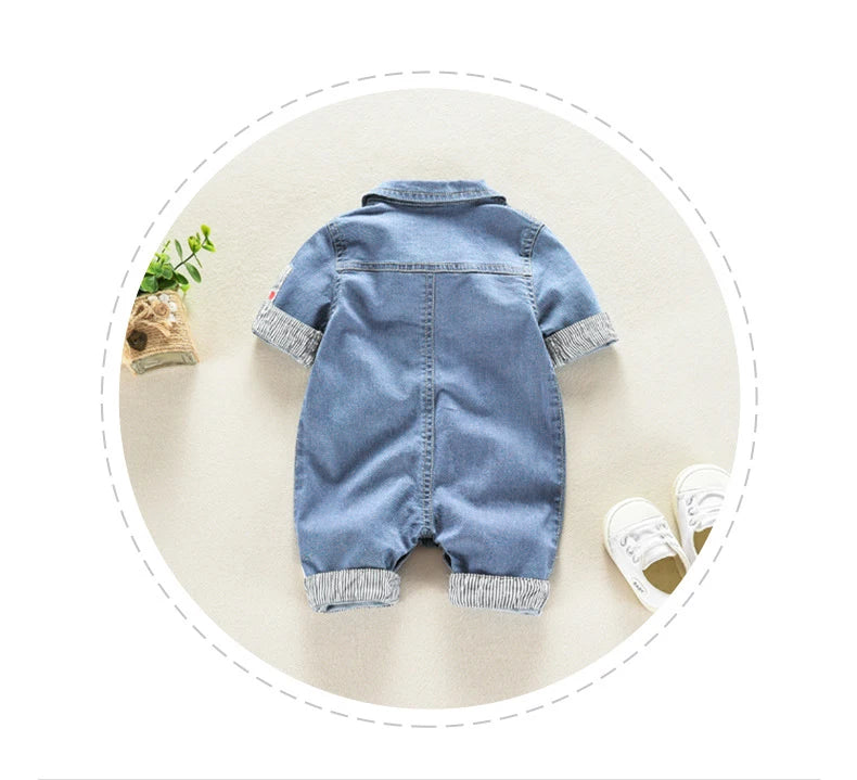 DIIMUU Baby Children Boys Clothing Toddler Overalls Denim Pants Fashion Kids Casual Jumpsuits Long Sleeve Trousers