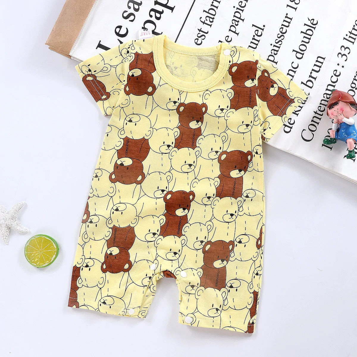 2025 Climbing Clothes Pure Cotton Summer New Version Of Male Baby Thin Female Short Sleeved Children Onesies Kids Clothes