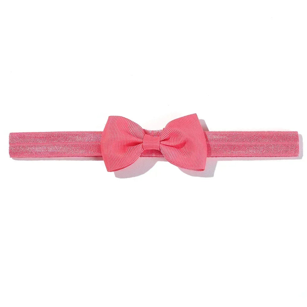 1pcs Baby Bows Head Band Elastic Ribbon Hair Band Infant Headwear Solid Color Headband Babe Casual Head Accessories Wholesale