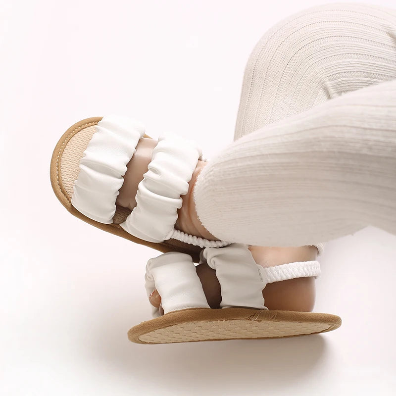 Solid Color Baby Sandals For Summer Soft Soled Non Slip Baby Walking Shoes For 0-18 Months Breathable And Anti Drop Shoes