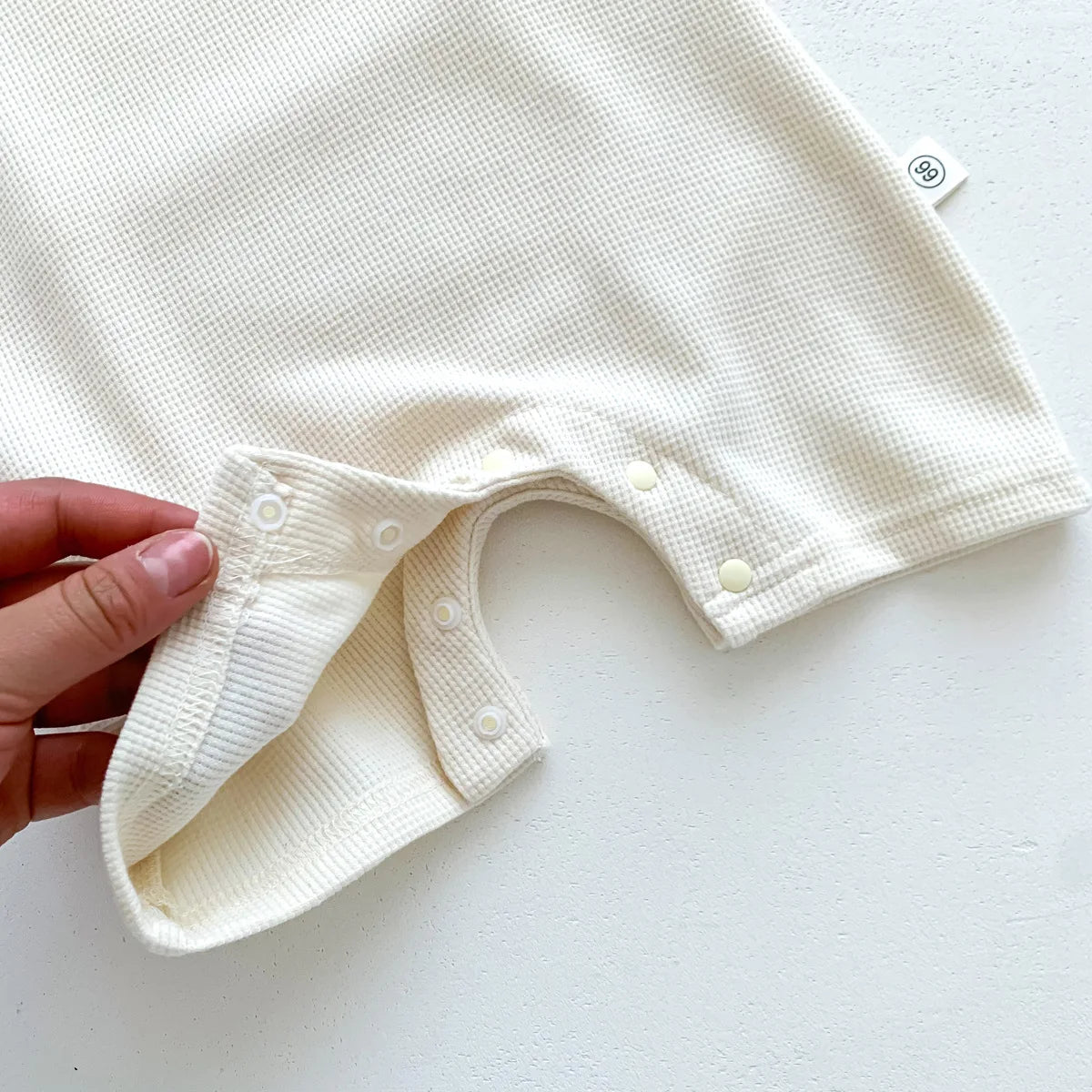 Novedad de verano para niños bebés, niñas y niños, manga corta, gofre, parche de oso, mameluco de algodón para recién nacidos, regalo, gorro con orejas