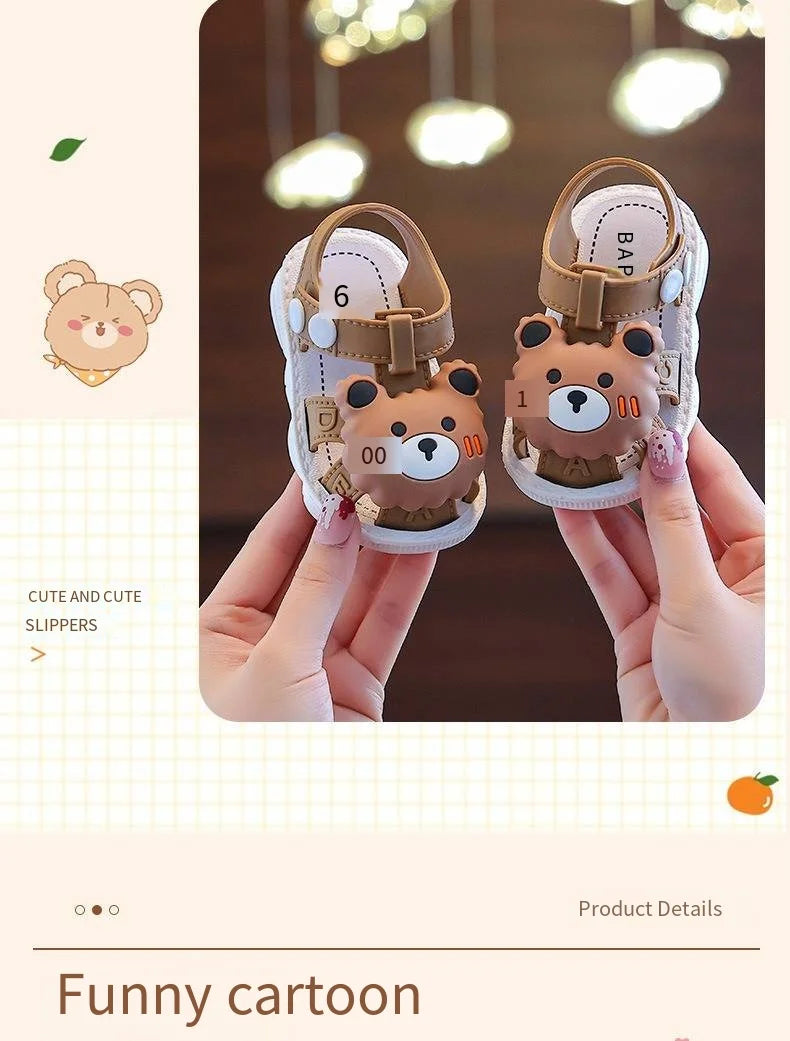 Children's Sandals 2024 Summer Boys Anti-kick Non-slip Soft-soled Infants and Toddlers 0-3 Years Old Baby Bag Head Toddler Shoes