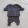 Conjuntos de pantalones cálidos de algodón de cintura alta + blusa de manga larga con cuello redondo, trajes de ropa interior para bebés, niños y niñas, pijamas nuevos y lindos de 0 a 3 años